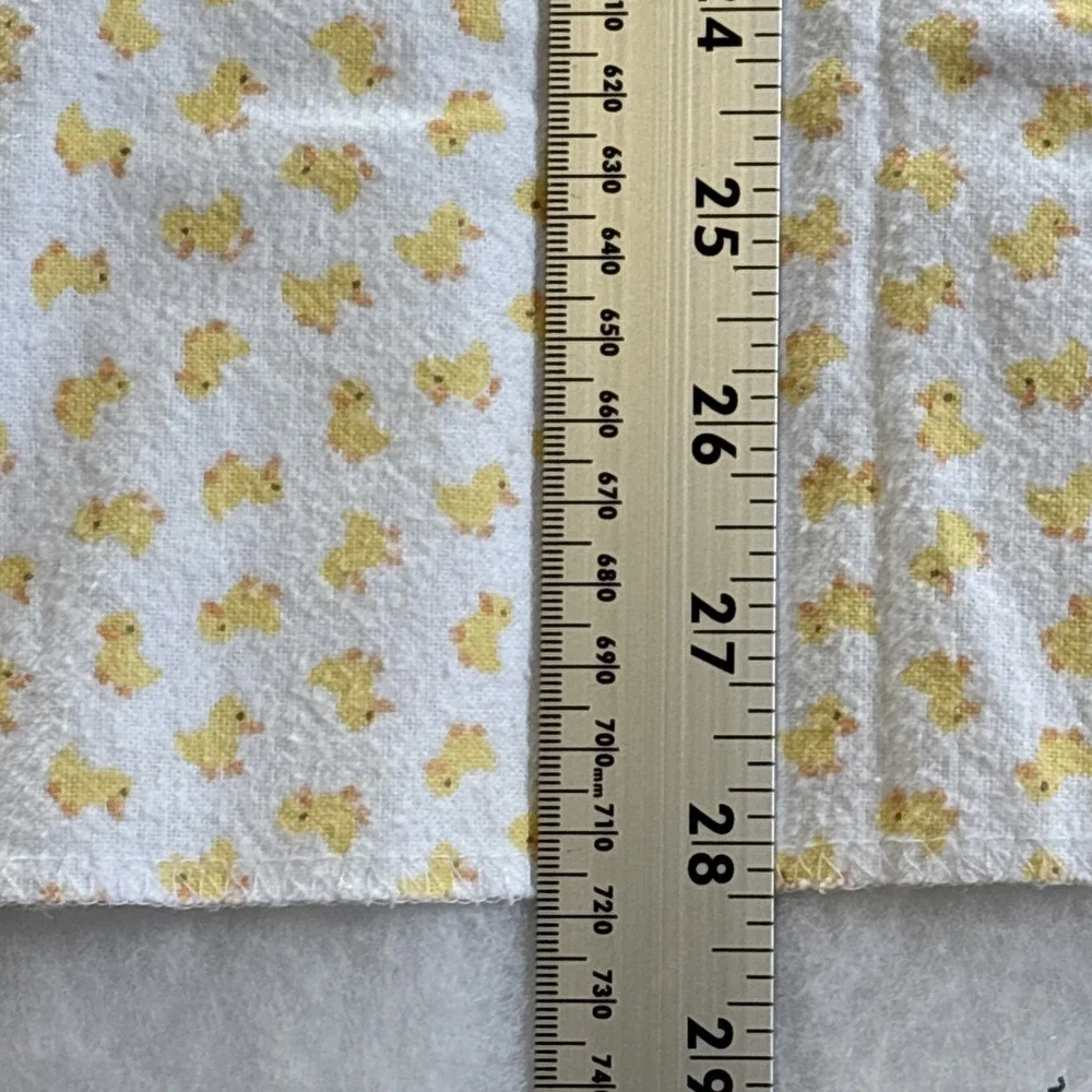 Vintage Baby Receiving Blankets Nursery Decor Pink Flowers,Yellow Ducks Lot of 2